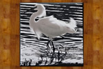 Prancing Egret 8x8 Tile